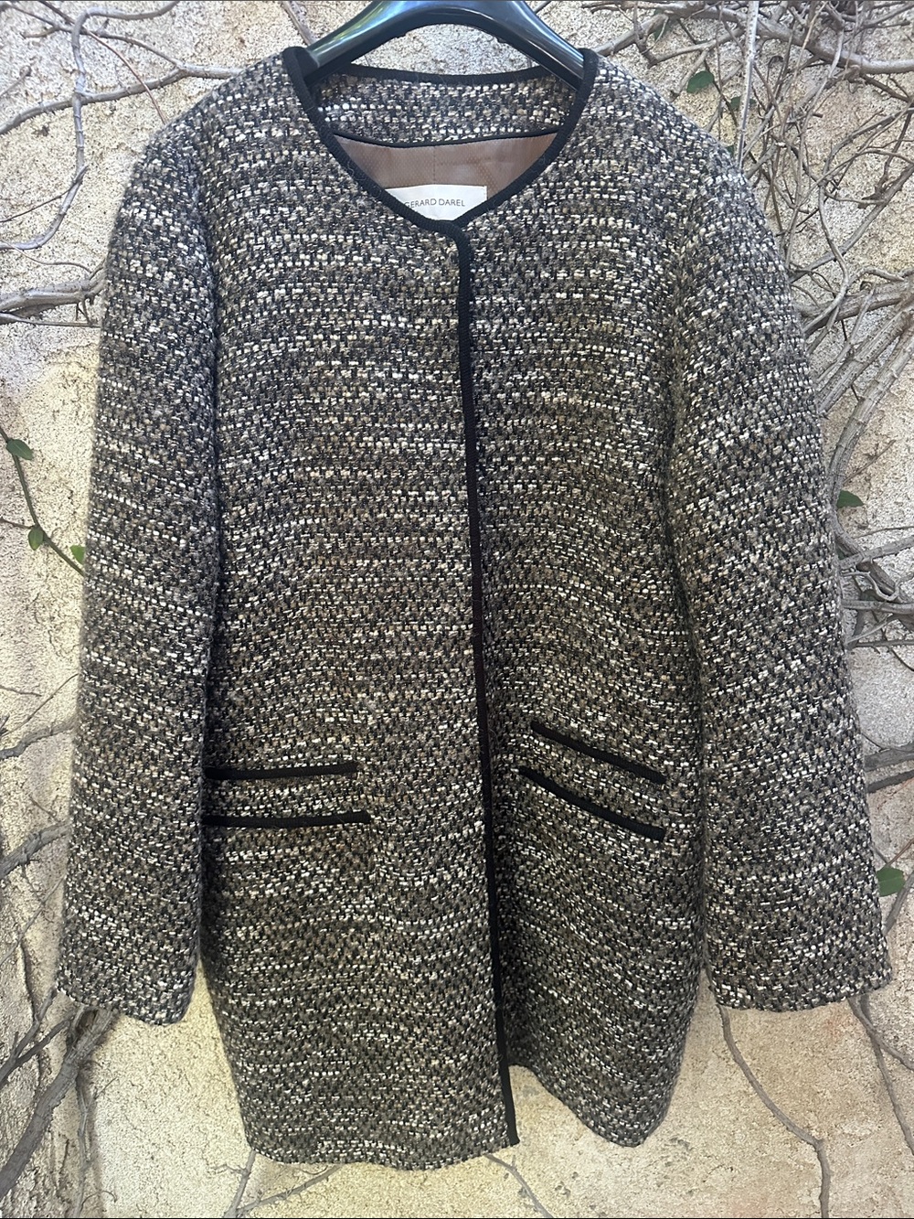 Gerard Darel Textured Wool Blend Coat